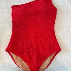 J. Crew Vibrant Red Textured Swimwear